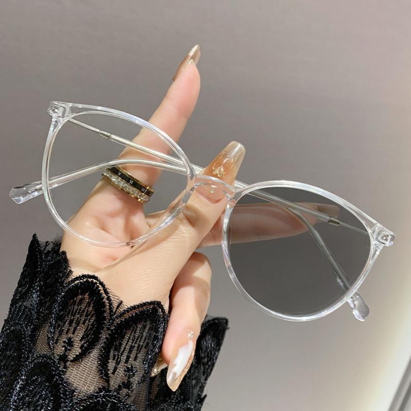 Photochromic Retro Large Frame Nearsighted Glasses Anti Blue Light Reduced Degree Eye Protection Premium Sense