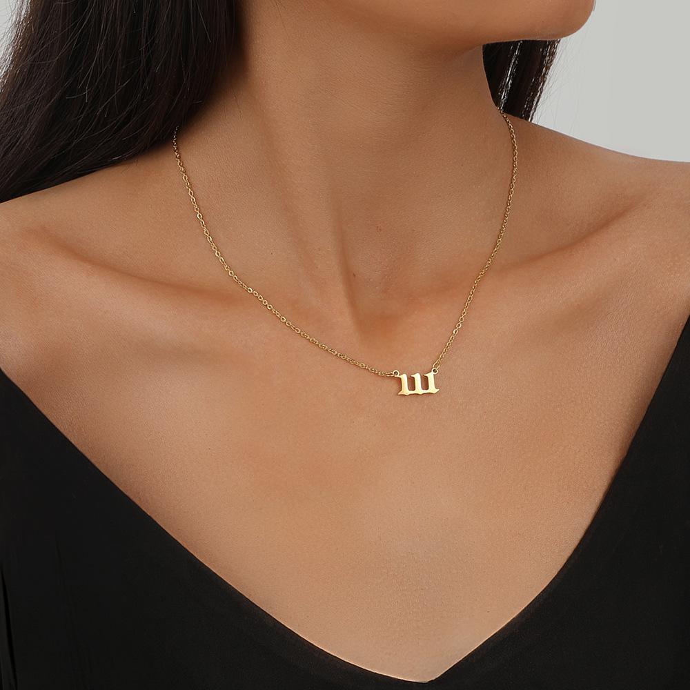 European and American personality number 111-999 stainless steel pendant necklace stainless steel vintage necklace