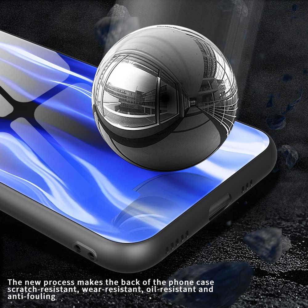 For iPhone 17 Pro Max Case Anti Drop TPU PC Tempered Glass Pattern Printing Phone Back Cover