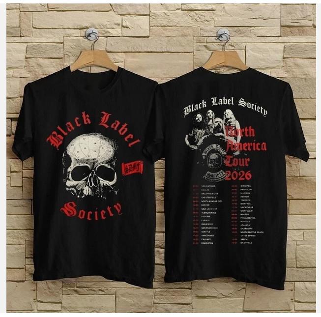 Neues Black Label Society Tour 2026 T-Shirt, beidseitig bedruckt
