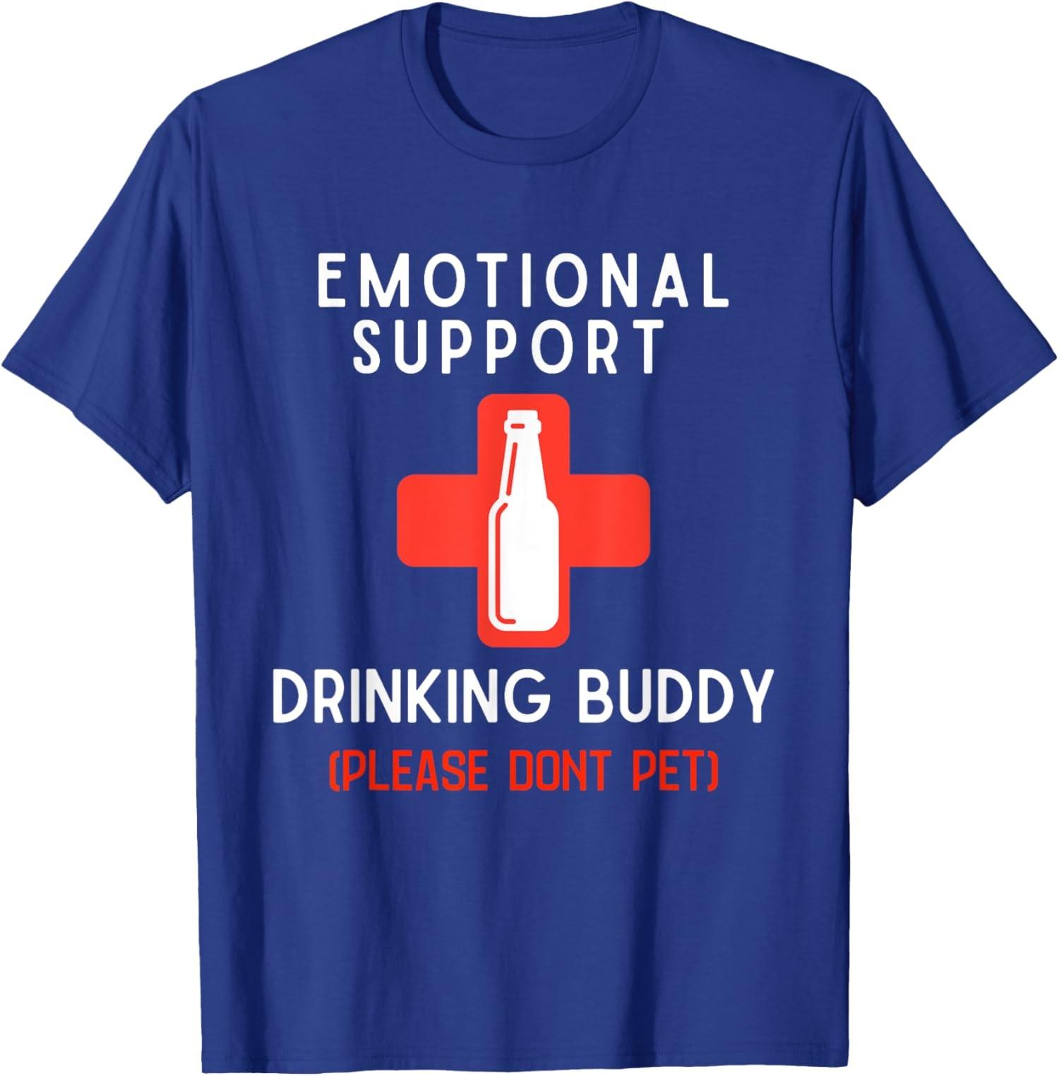 Emotional Support - Drinking Buddy Please Dont Pet Unisex T-Shirt S разноцветный