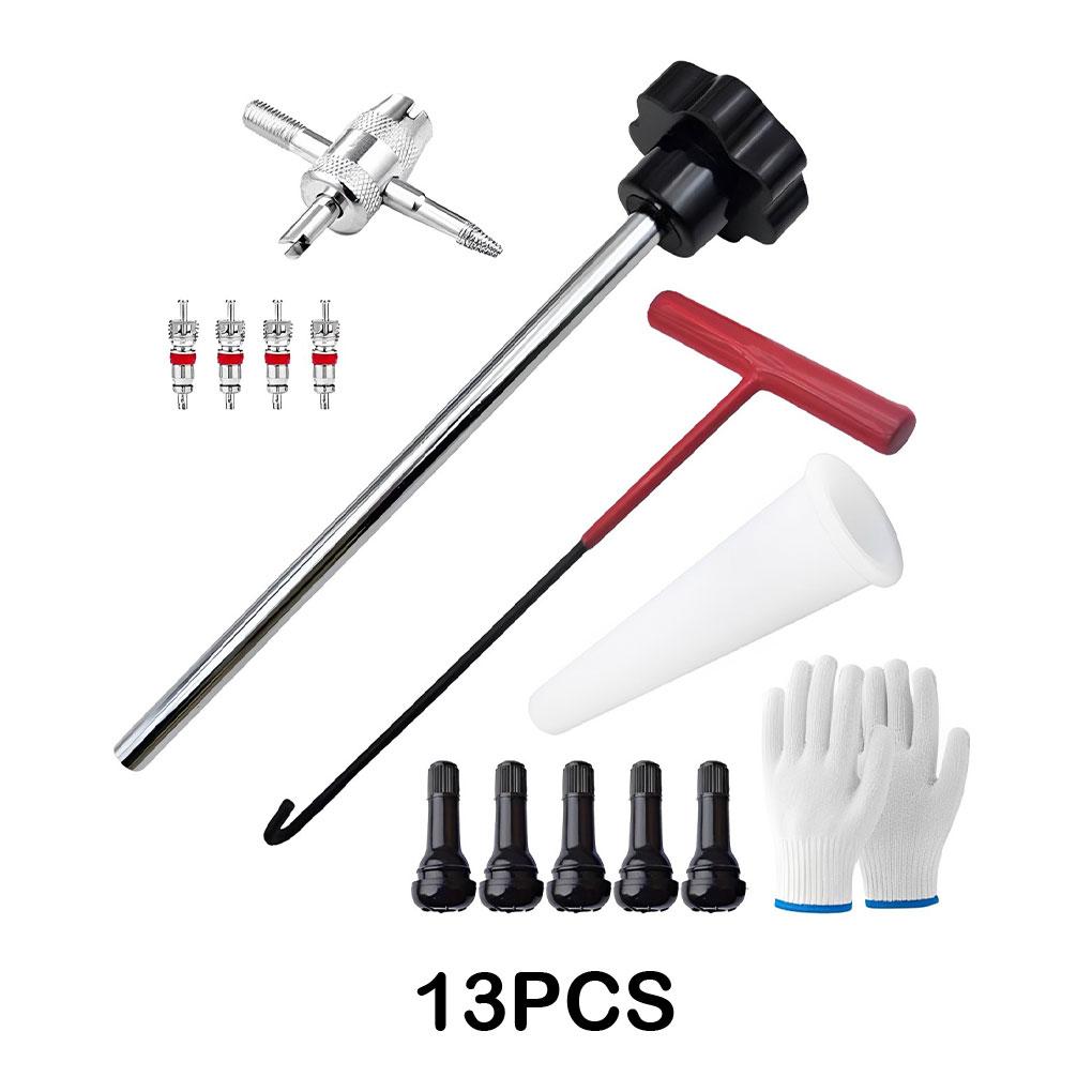 

Quick Change Tire Valve Tool Kit Valve Stem Tire Valve Stem Easy To Install 13PCS