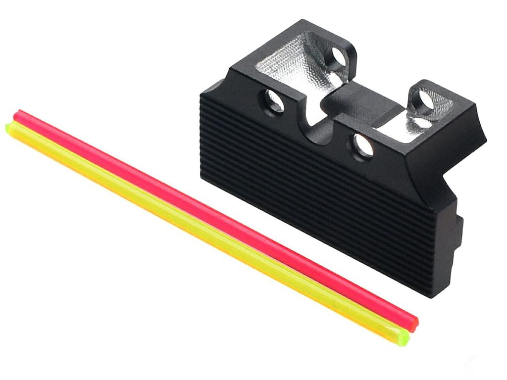 COWCOW TECHNOLOGY Aluminum CNC Fiber Rear Sight Plate for Hi-CAPA BO-MAR Sight