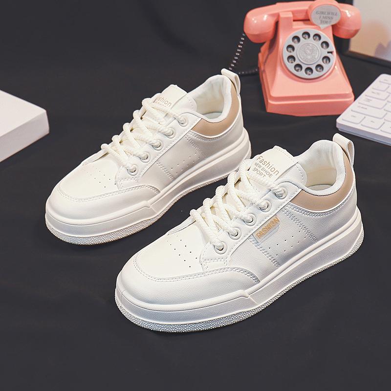 Platform White Shoes Women's Spring and Autumn New Student Versatile Niche Breathable Sneaker Slip-Proof Pad Shoes