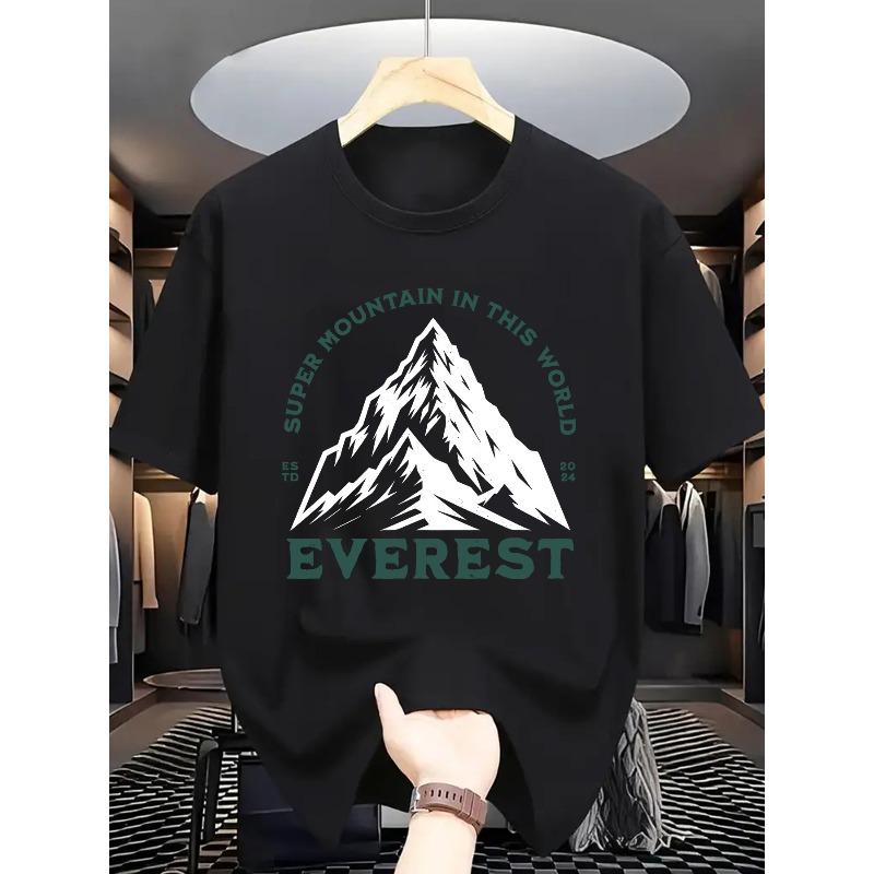

Everest Mountain Graphic T-Shirt - Casual Crew Neck, Stretch Fabric, Perfect for Outdoor Adventure & Hiking Enthusiasts S чёрный