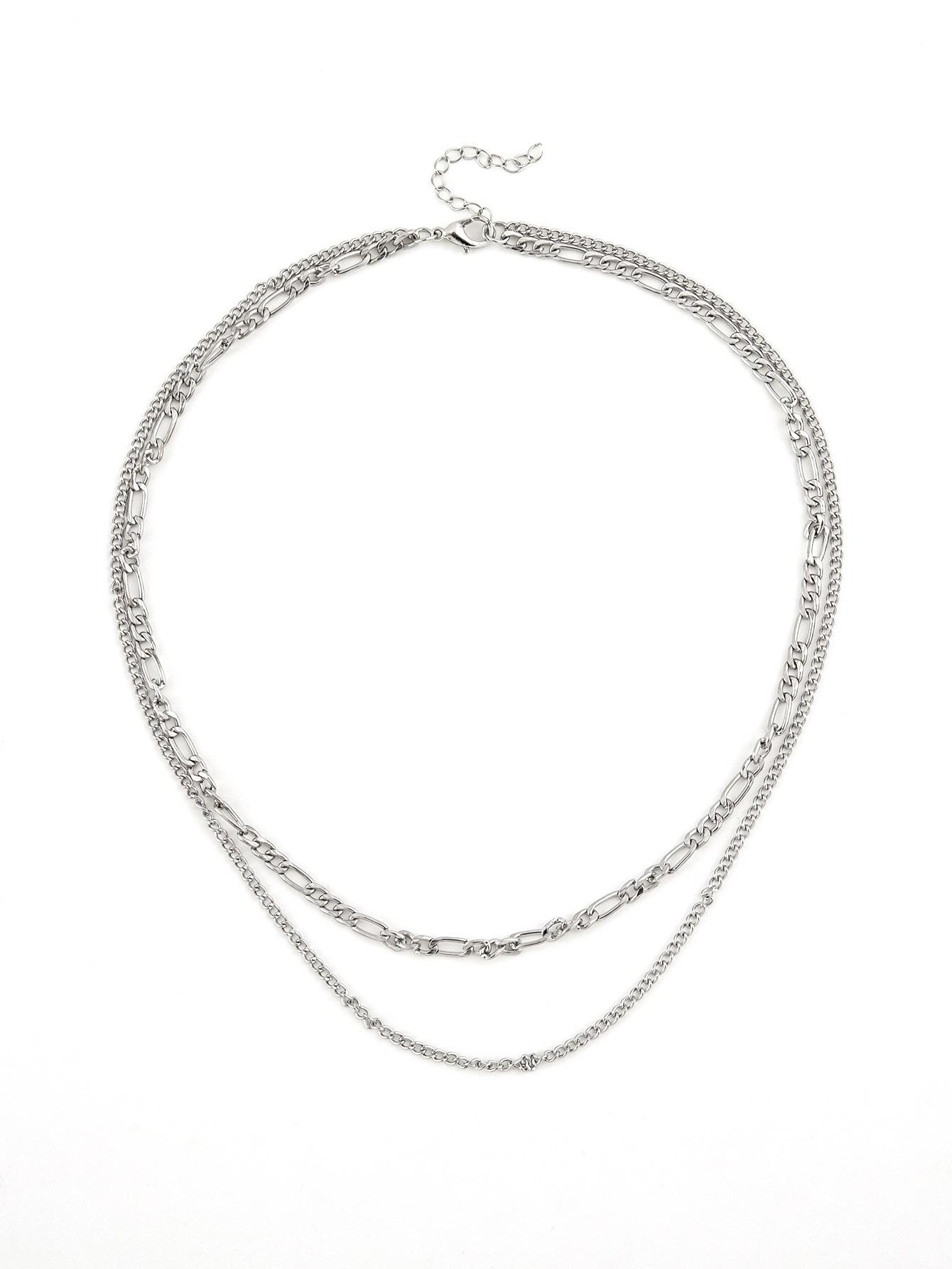 Хит продаж ins Простая хип-хоп панк стиль двойная скрутка геометрическая цепочка-колье на ключицу