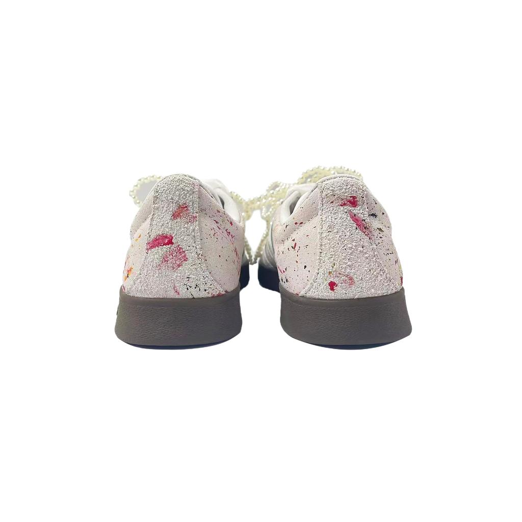 adidas VL COURT 2.0 Starlight Floral, Stile Urban Chic Leggere Scarpe da Skateboard Basse Unisex Grigio Bianco HQ1802(Team1230-)