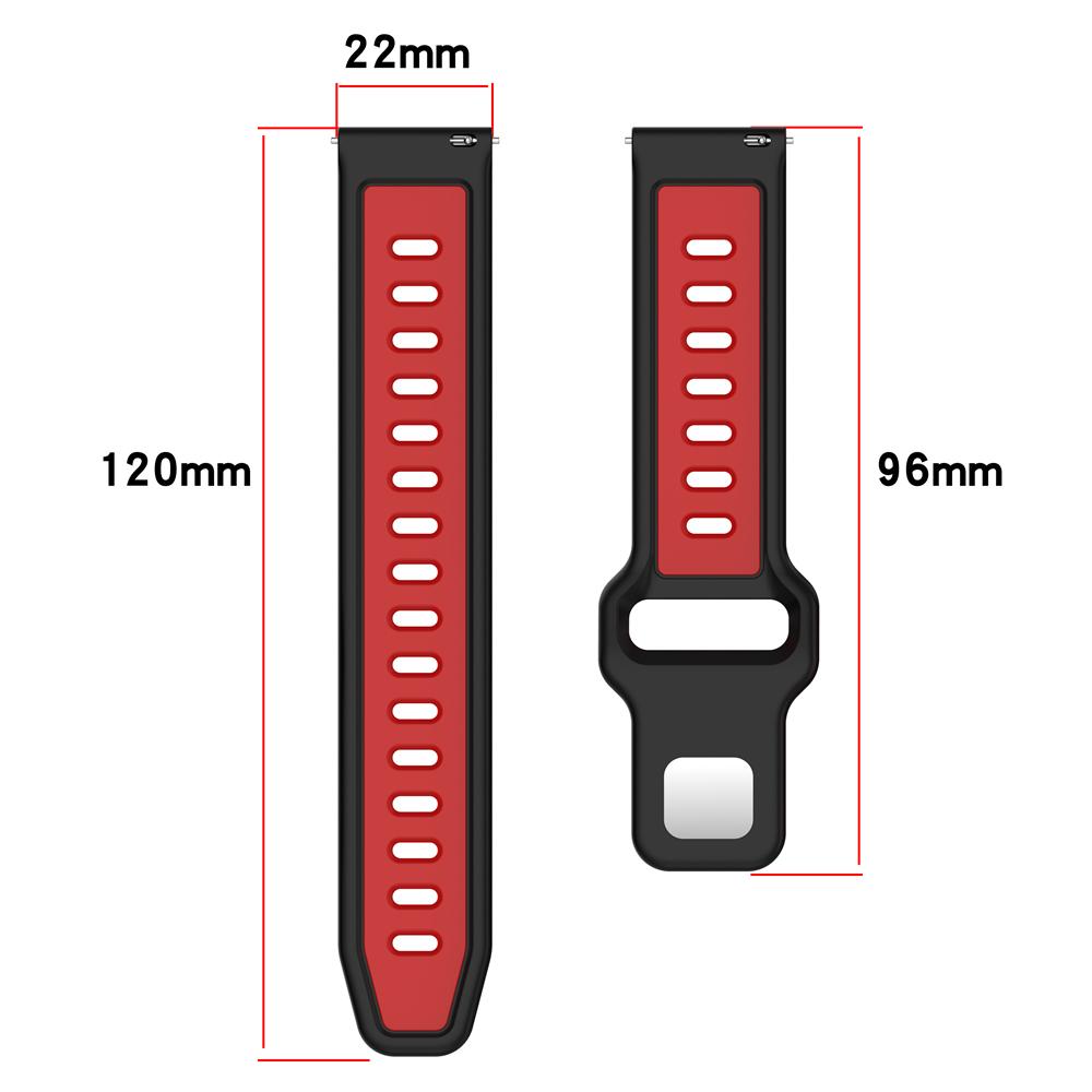 20MM 22MM Silikonový řemínek pro Garmin forerunner 245 645 255 265 Vodorovný pruh Reverzní Dvoubarevný Řemínek k hodinkám Prodyšný Wr
