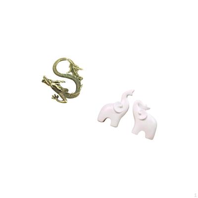 Brass Elephant Mini Tea Pet Figurine Unique Animal Statue Cute Tabletop Decoration for Bedroom Home