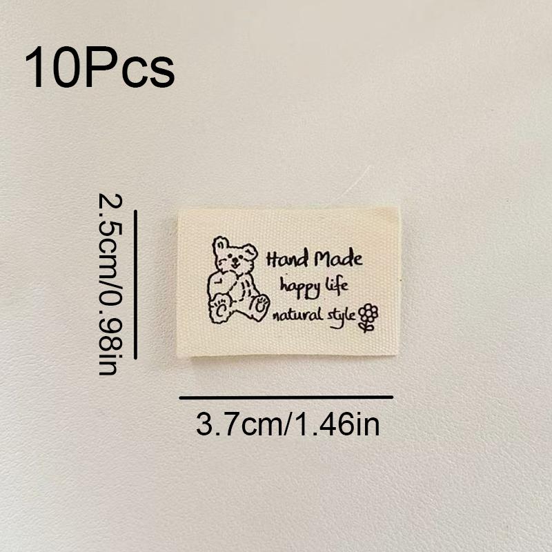 

10PCS Polka Dot Embroidered Label Vintage Style Apparel Label Minimalist Bag Tag Custom Bag Accessory Tag 3x2.5cm/3.7x3cm