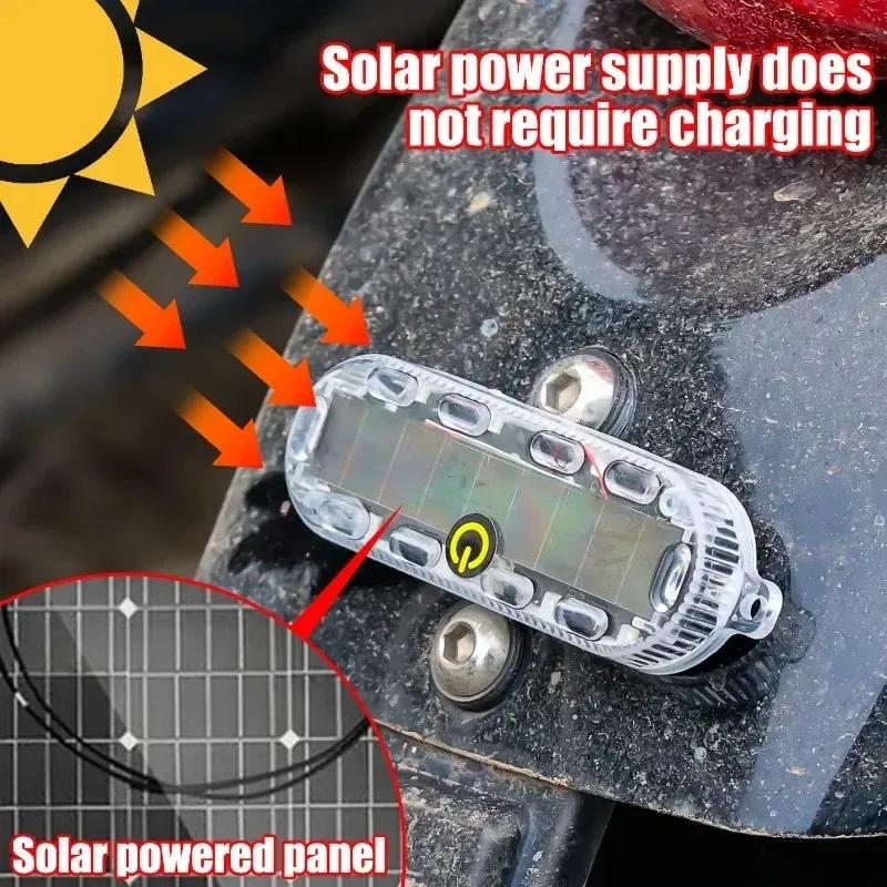 Solarbetriebenes blinkendes Warnlicht LED-Warnsicherheitsblinken durch Blitzlicht Einstellbar Auto-Parkleuchte Hinten Warnlicht