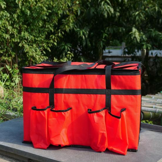 Insulated Lunch Bag with with Drink Carrier Food Delivery Bag Insulated Grocery Bags Food Carrier Catering Bag Cooler Bags