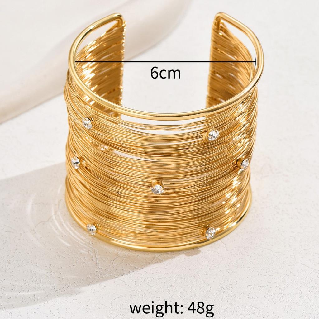 European and American style women's bracelet, personalized inlaid diamond design niche bracelet, versatile opening adjustment bracelet