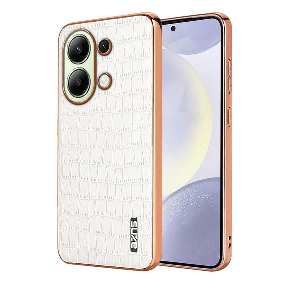 Leather Case Plating Bumper Full Shockproof Cover for Redmi Note 13 Pro 4G 13Pro Poco M6 Pro 4G Case PU Leather+TPU Phone Case