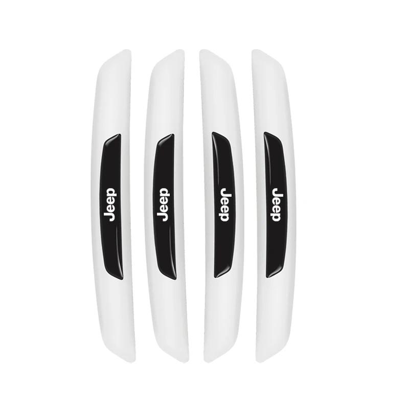 För Jeep 4 st Gummistötfångarrems Bil Dörr Kollisionsskydd Emblem Klistermärke För Jeep Grand Cherokee Wrangler JK Gladiator Compas