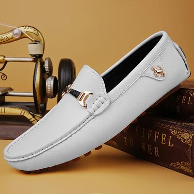 2024 Weiße Halbschuhe Herren Handgefertigte Lederschuhe Schwarz Casual Driving Flats Blau Slip-On Mokassins Bootsschuhe Übergröße 46 47 48