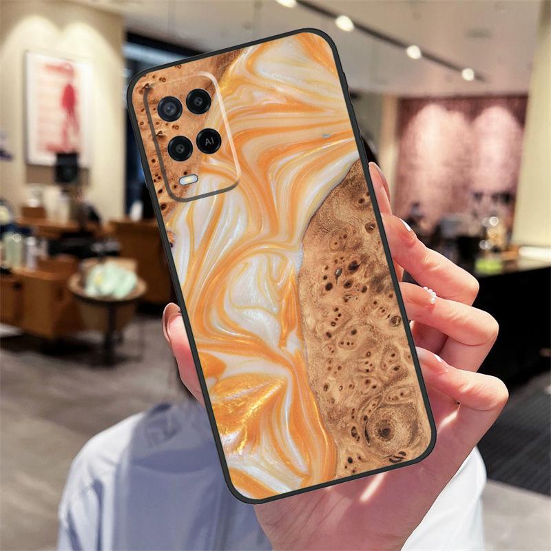 Resin Wood Case For Oppo A40 A60 A80 A18 A38 A58 A78 A98 A16 A76 A96 A15 A17 A77 A74 A94 A54 A57S Cover