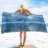 Dolphin Beach Towel,Cute Ocean Dolphin Themed Microfiber Bath Towel Gift,Funny Abstract Animal Sand Free Quick Dry Travel Towels
