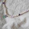 Surgical Freshwater Pearl Amethyst Gemstone Flower Choker Necklace