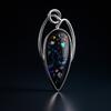 Certified 27 Ct Natural Black Opal Pear Pendant 925 Sterling Silver Jewelry