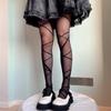 Women Irregular Crossed Strappy Jacquard Silky Tights Stockings Japanese Style JK Princess See Through Pantyhose Legging