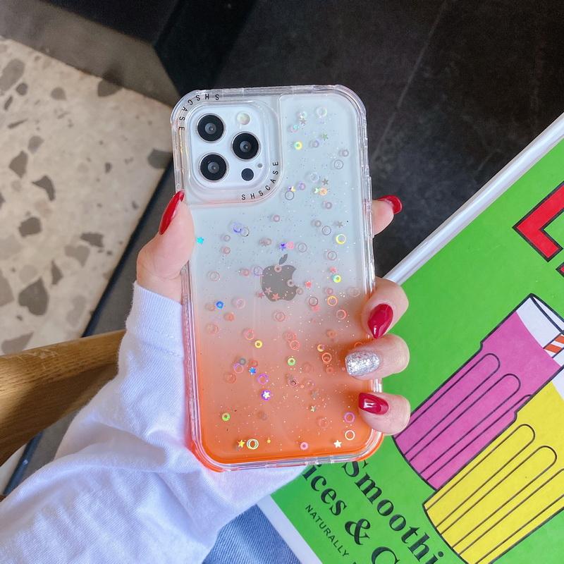 Clear Glitter Phone Case For iPhone 12 Pro 11 Pro Max XS Max XR X 7 8 ...