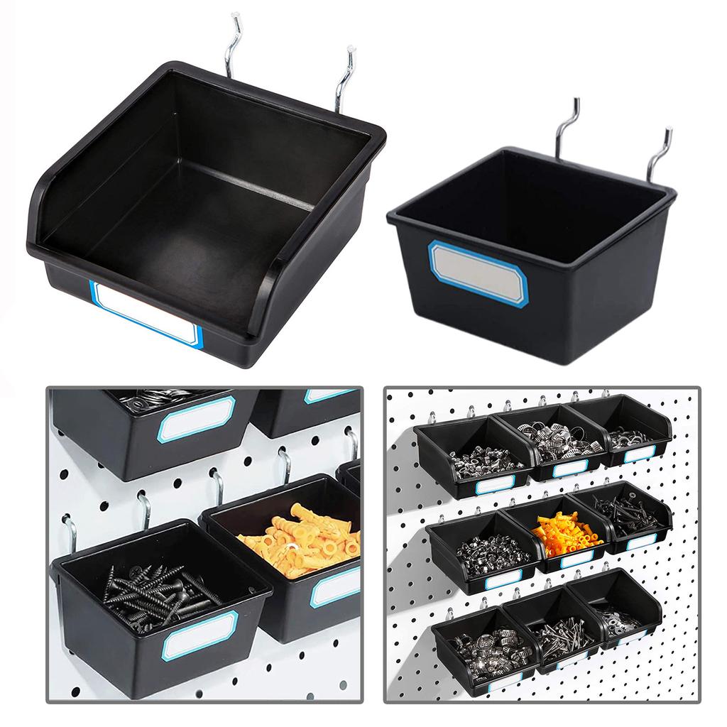 Efficient Pegboard Storage Bins with Hook and Labels Practical Peg Board Basket Effective Hardware Storage Solution