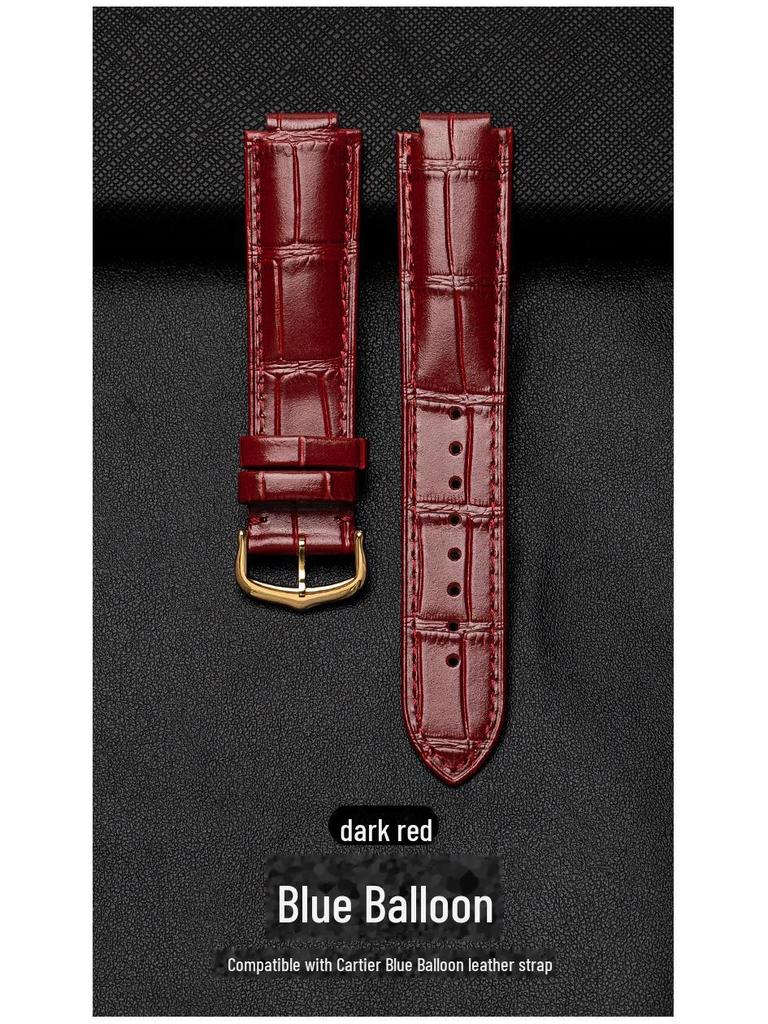 Blue Balloon Uhrenarmband aus echtem Leder für Damen und Herren, wasserdicht, hochwertiges Rindsleder, konvexe Oberfläche