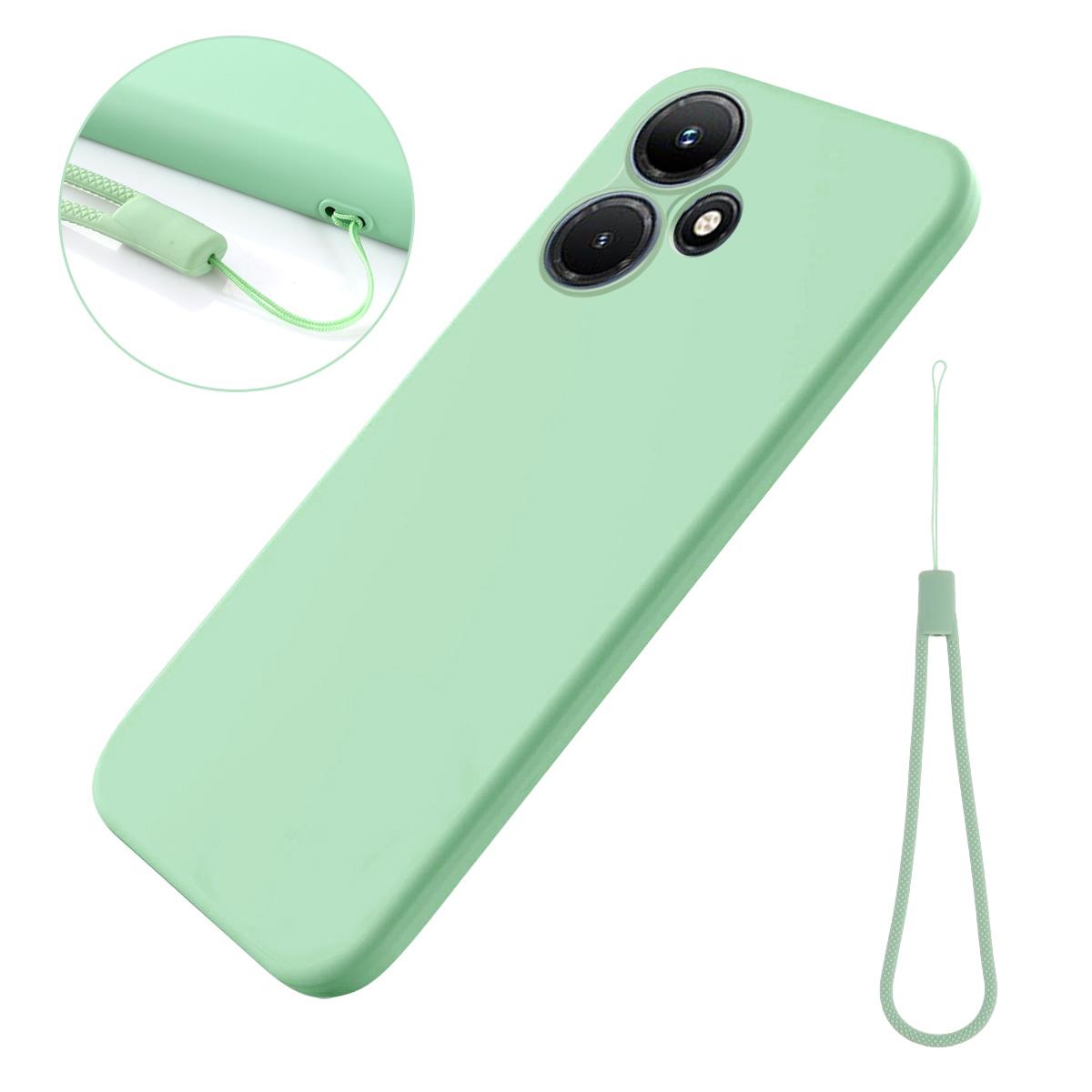 

For Infinix Hot 30 Soft Lining Liquid Silicone Back Cover Drop-Proof Mobile Phone Case Green