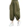 Pure Cotton Women's Slim Harem Pants - 2024 Summer High Waist Bloomers with Loose Cuffs and Plus Sizes