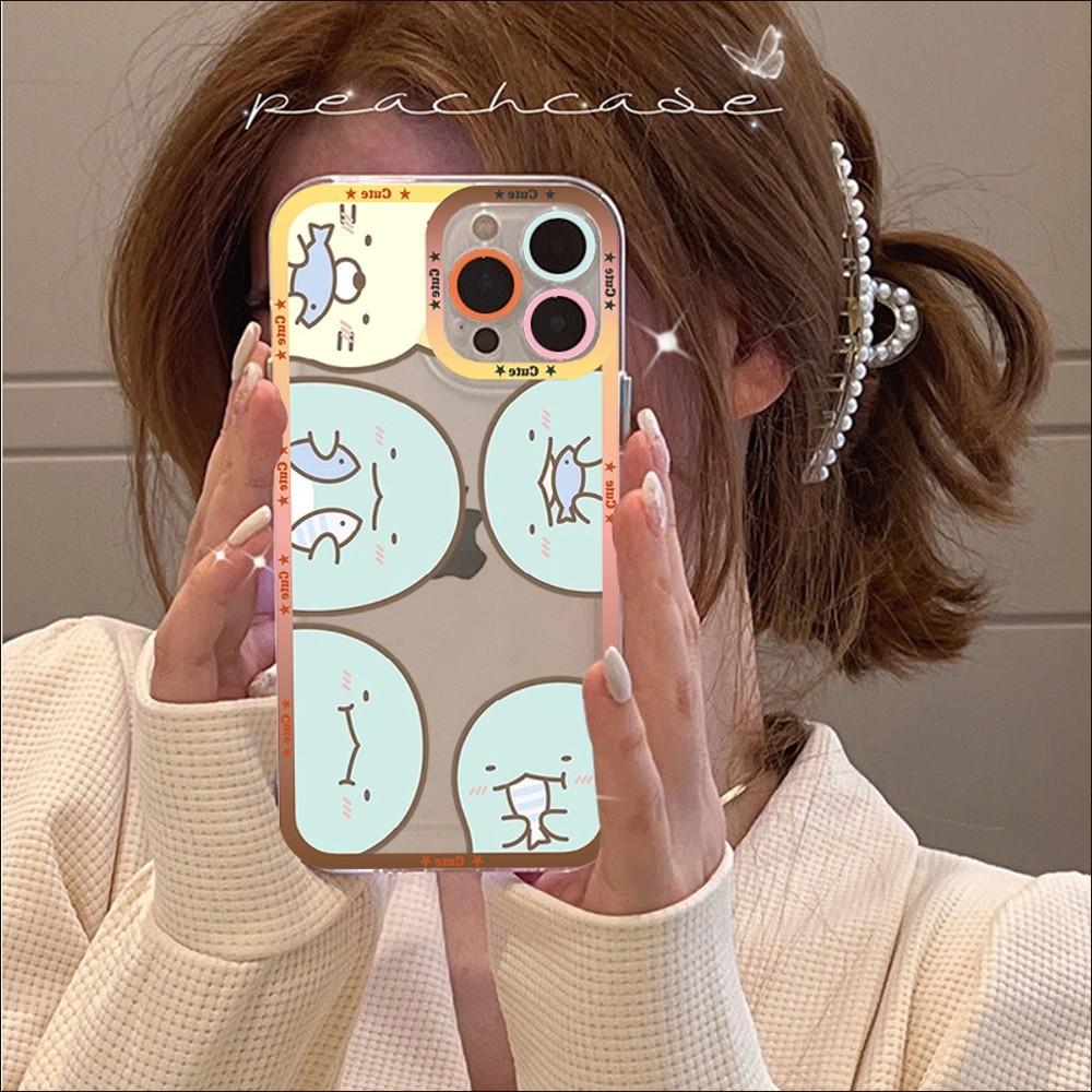 Custodia per telefono Kawaii sumikko gurashi per iPhone 13 14 Pro Max XS XR 12 11 Pro 13 Mini 6 7 8 Plus Copertura posteriore morbida trasparente