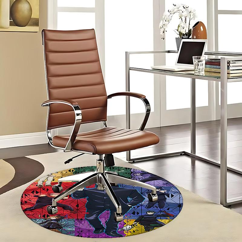 

1pc Anime Cartoon Design Round Carpet - Office Chair Mat, Non-Slip Rug for Home Decor, Living Room, Bedroom, Game Room, Dormitory, Birthday Gift, All 80cm by 80cm
