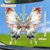 Crystal Like Colorful Butterfly Hanging Ornament 2D Flat Acrylic Pendant Bag Charm for Car Rear Mirror and Home Decors