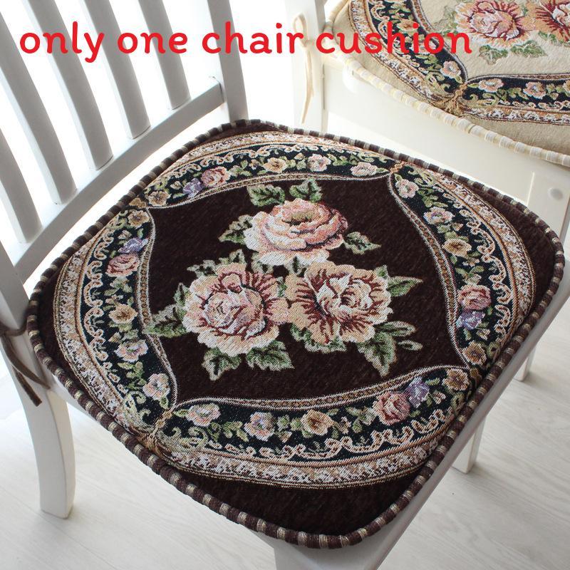 Chenille Non Slip Chair Cushion With Floral Pattern For Home Dining And Office