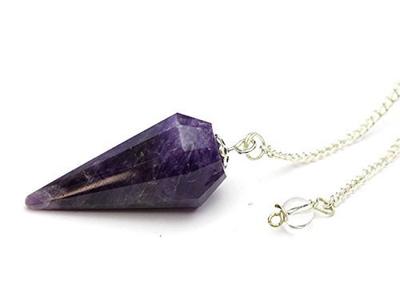 Happy Bomb Pendulum Amethyst Cut Design February Birthstone Dowsing Sheet