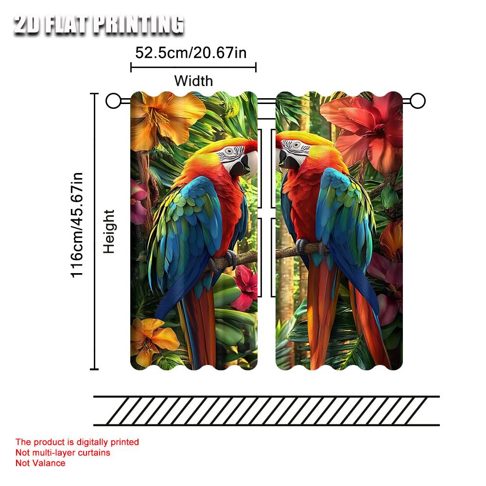 Scene Curtains Parrot Durable Polyester Fabric Without Electricity Family Party Decoration Suitable Holiday Curtain Made Of Washable