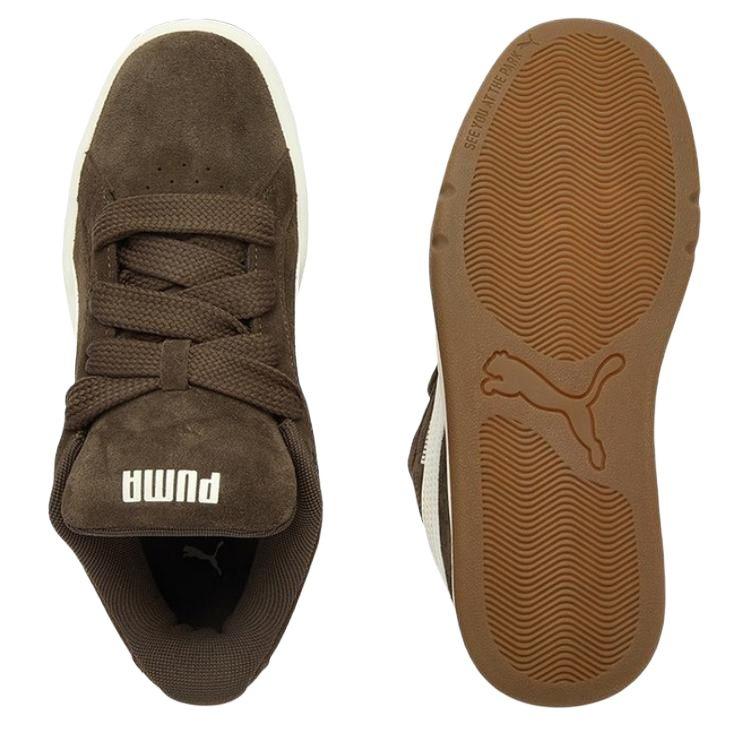 PUMA Park Lifestyle Leather Low top Skateboard Shoes Unisex Brown White 406826-02