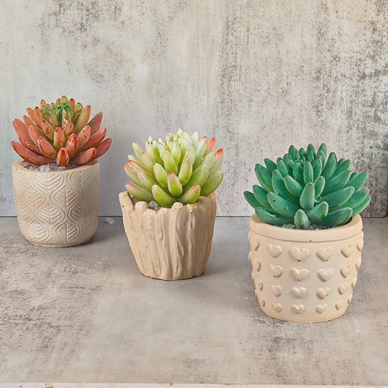 3D Relief Heart Vase Mold DIY Succulent Flower Pots Silicone Mold for DIY Crafts Unique Planter Candle Holder Gypsum
