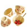 ZISIZ Cherry Cat Ceramic Douli Bowl Set