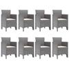 Garden Dining Set 9 Pieces White Polypropylene