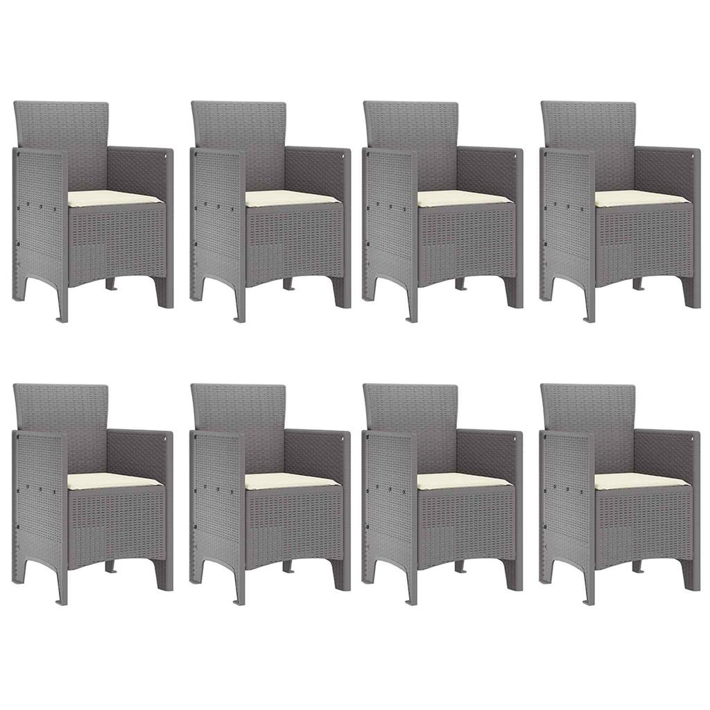 Garden Dining Set 9 Pieces White Polypropylene