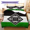Gladbach Club Retro Flag Logo Print 3 Pieces Duvet Cover Set Soccer Fan Bedding Bedroom Home Decor Without Pillow Core