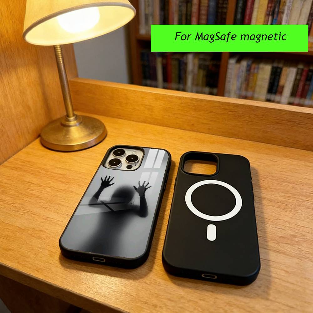 Dark Horror Art Phone Case For iPhone17,16,15,14,13,12,11 Plus,Pro Magnetic with Magsafe Wireless Charging