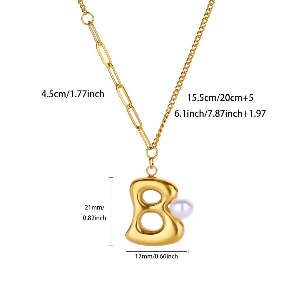 Hot-selling New English Letter Necklace Bubble Font Pendant Gold Pendant Glossy Collarbone Chain