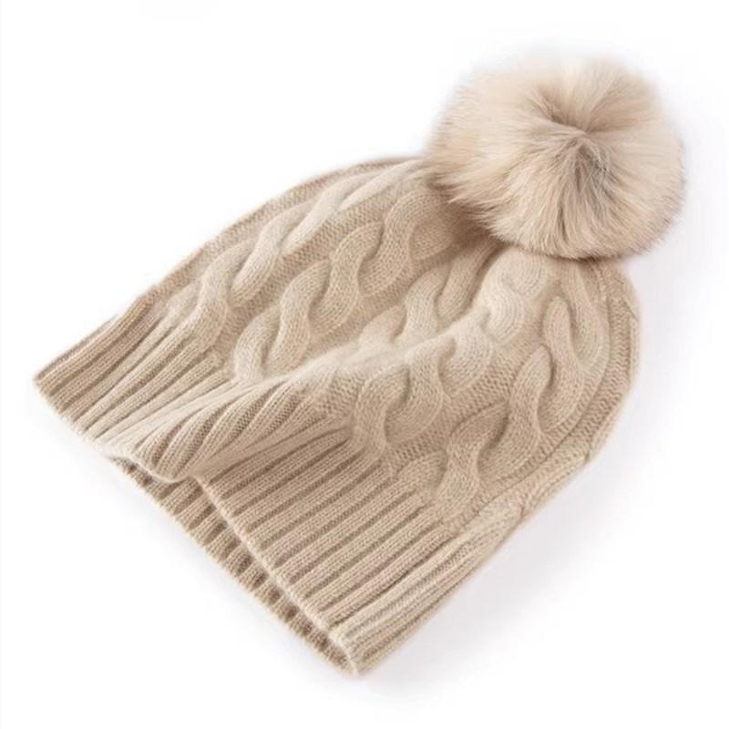Knitted Cashmere Hat Autumn Winter Wool Beanie Winter Warm Hat Knitted Woolen Cap For Cold Weather Everyday Wear Winter Outdoor