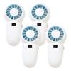 Set of 4 FluleForest Jet Handy Handy Portable 100 Levels of Air Flow Dial Stand Strap USB Fan, Fan, White, Fan, Adjustment, Type, Rechargeable,