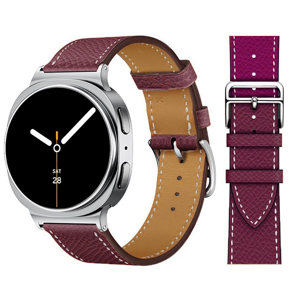 Pulseira de Couro Genuíno de Reposição Para Samsung Galaxy Watch 8 (40mm, 44mm) / Galaxy Watch 8 Classic