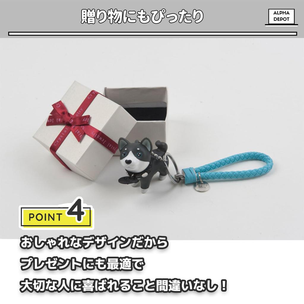 [Alpha Depot] Shiba Inu und Schwarzer Shiba Inu Paar Schlüsselanhänger, Niedliche Hundeanhänger, Taschenanhänger, Auto Schlüsselanhänger, Zubehör, Paargeschenke für Freund