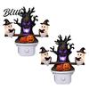 Halloween Night Light Light Plug-in Resin Seesaw Ghost And Dead Tree Child-friendly Lamp Waterproof Spooky Decor for Bedroom Party Ornament Scary