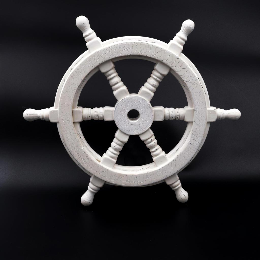 Nagina International Classic Wooden Whitewash Ship Steering Wheel (36 Inches) NC-EN4P-M299